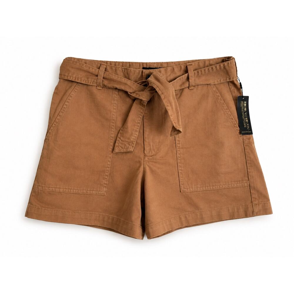 Banana Republic NWT Tie-Waist Utility Shorts Tan Camel 14 Petite Iced Latte